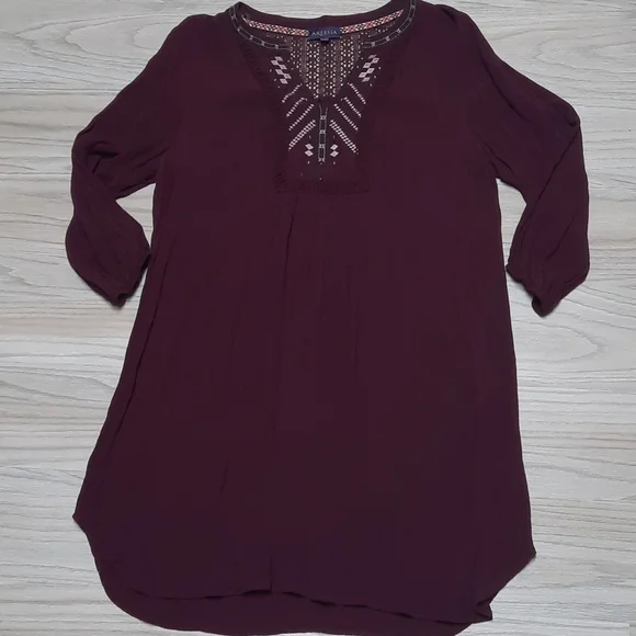 Artesia 3/4 sleeve Wine Goblet Boho Dress size large - Picture 2 of 9